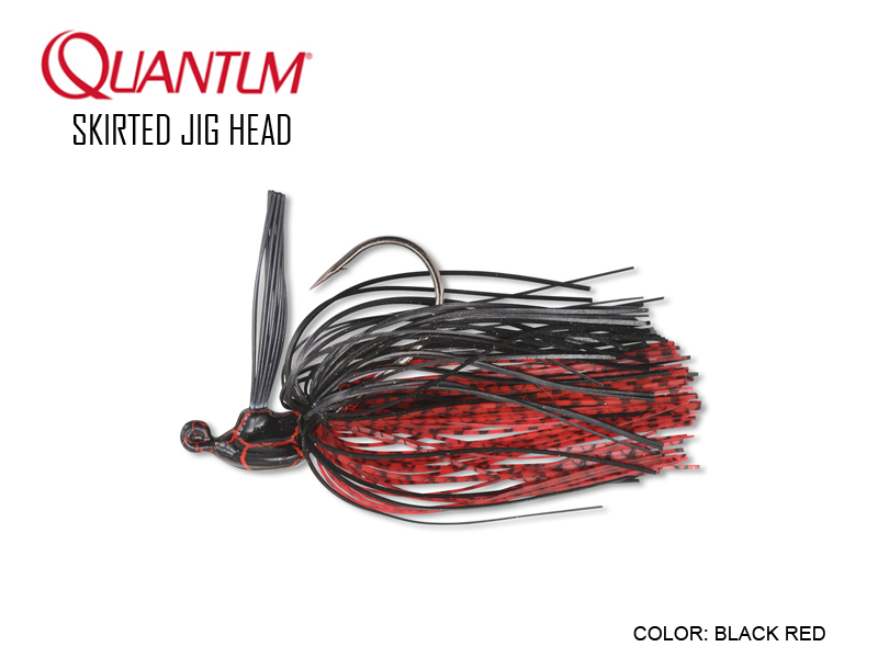 Quantum Skirted Jig head (Weight: 14gr, Color: Black Red, Hook:4/0, Pack:1pcs)